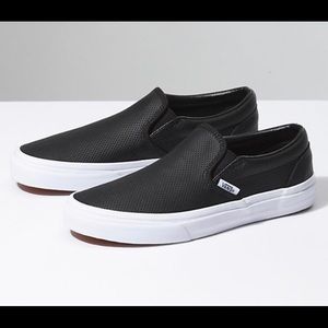 Black leather vans